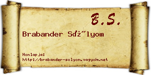 Brabander Sólyom névjegykártya